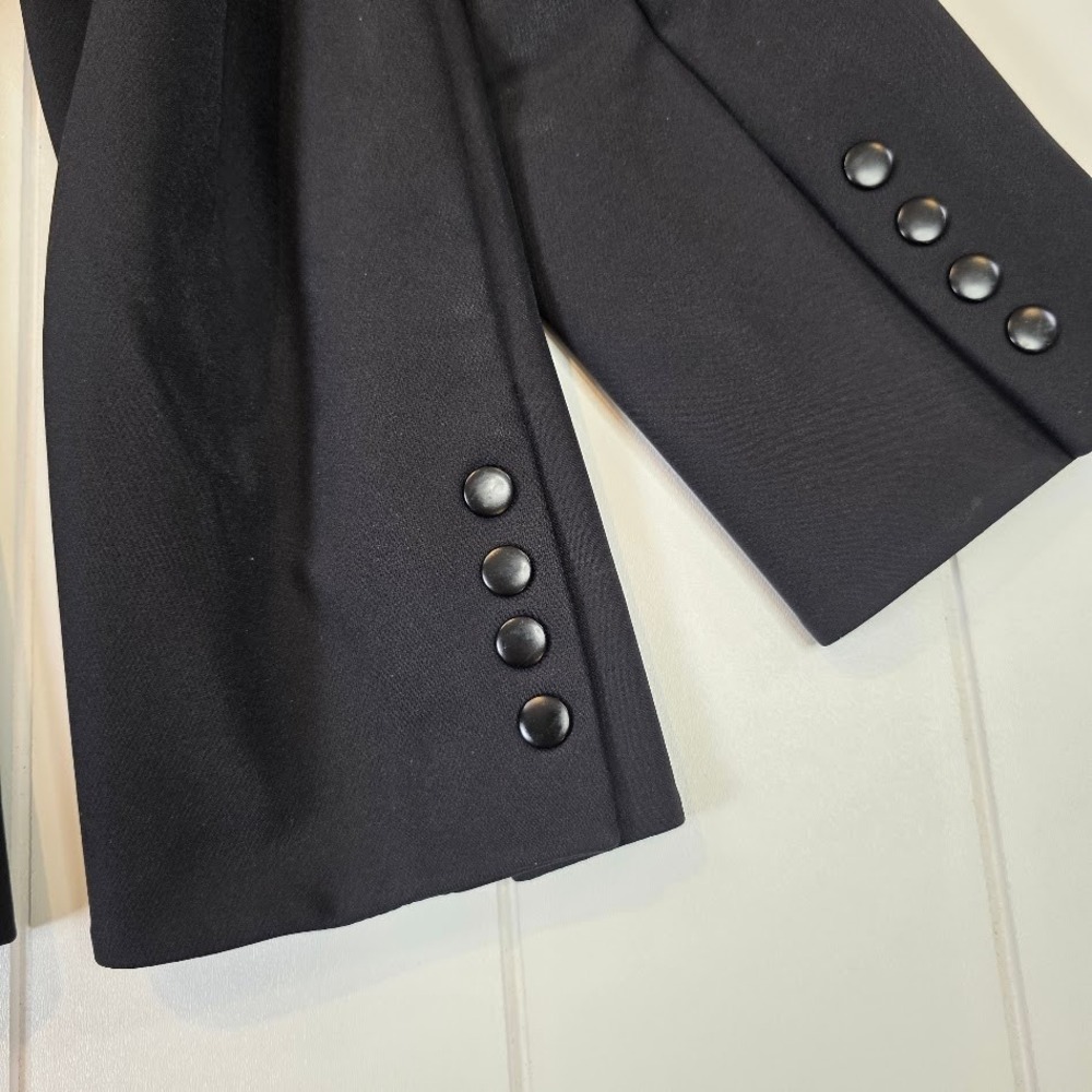Quince Women's S Scuba Blazer Black Zipper Pocket Single Breasted Recycled Nylon - Picture 7 of 14